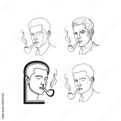 Man smoking a tobacco pipe
