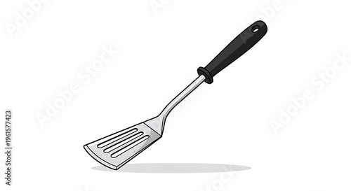 Illustration of a grill spatula tool.