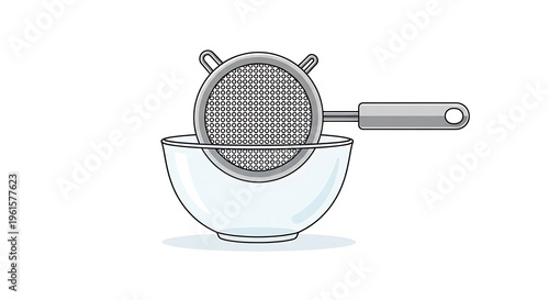 Kitchen Utensil Strainer and Bowl.