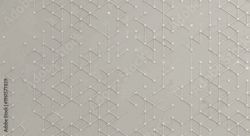 Abstract geometric pattern of interconnected nodes and lines, representing data networks and digital connections on a light background