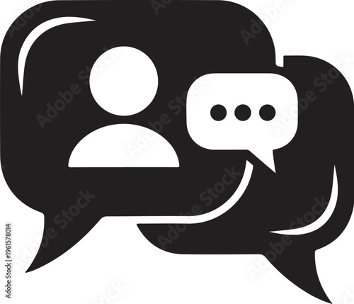 Communication and conversation concept with speech bubbles