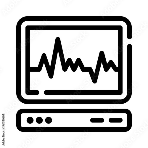 Monitor displaying heart vital rhythm graph, suitable for medical and healthcare concepts, hospital websites, and educational materials.
