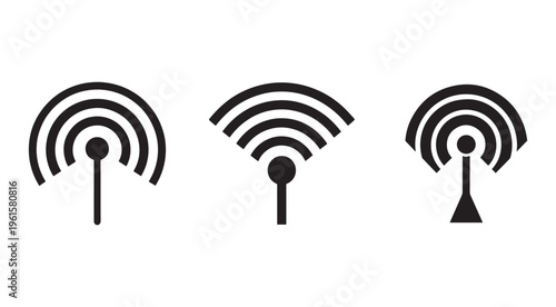 Wifi signal icons  different wireless network symbols  internet connectivity  communication  technology