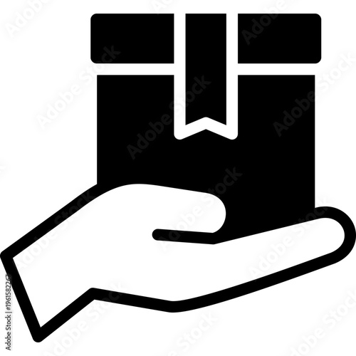 receive package icon illustration design with solid