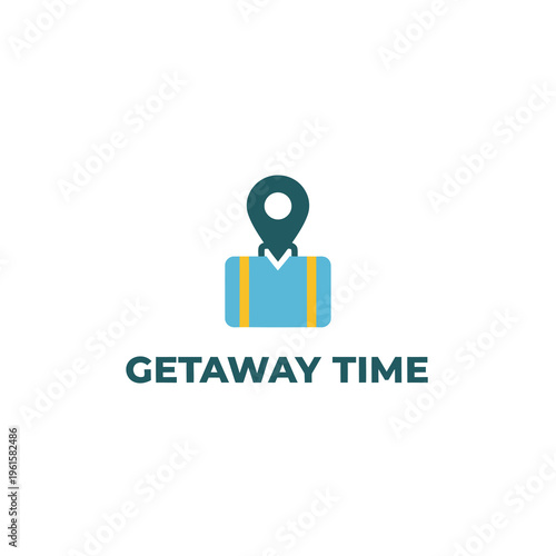 Getaway Time Travel Suitcase with Location Pin Logo