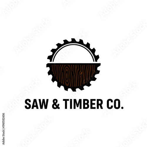 Saw and Timber Woodwork Carpentry Logo