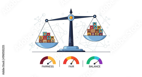 The artificial intelligence system evaluates hazardous data on a scale to ensure fairness and balance in business decision making processes.