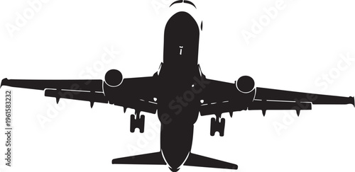 Airplane Silhouette Flying High in the Sky Tonight Alone