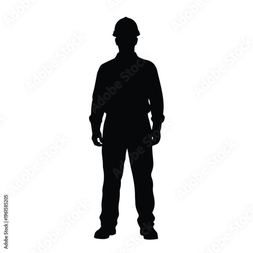 Construction Worker Silhouette Icon