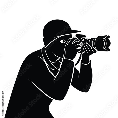 Photographer with DSLR Camera Silhouette