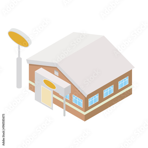 ファミリーレストランの建物イラスト