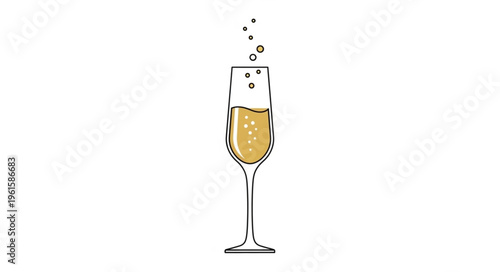 Elegant Champagne Flute with Bubbles, Celebrating Special Occasions.
