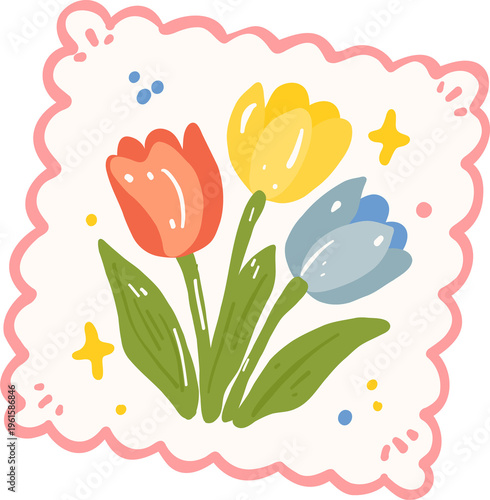 Red Floral Bouquet Illustration