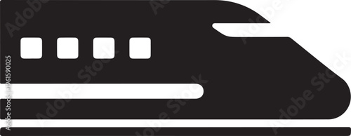 Black and white of a train transportation vehicle