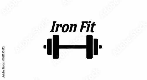 Iron Fit Dumbbell Logo Design.