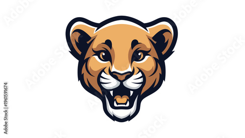 Foto Cartoon cougar head graphic illustration