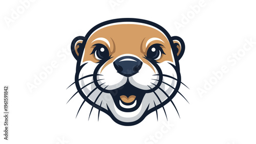 Cartoon otter face illustration