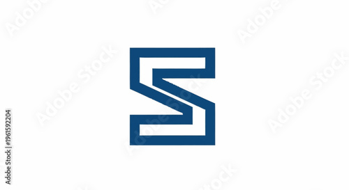 Modern Blue Stylized Letter S Logo.