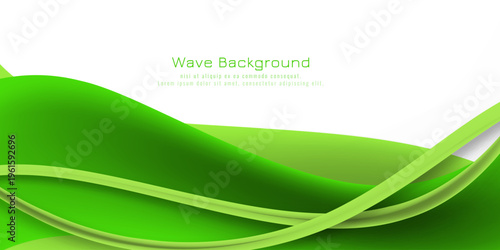 Green Wave Background Abstract Design With Smooth Flowing Curves For Modern Layouts
