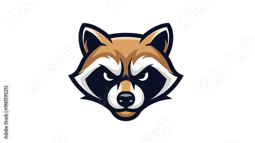 Cartoon raccoon head illustration