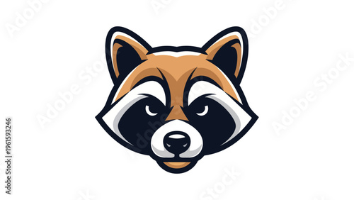 Cartoon raccoon head illustration