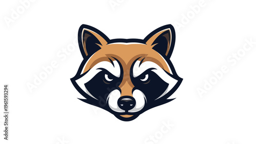 Cartoon raccoon head isolated illustration