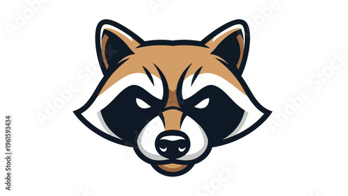 Cartoon raccoon head vector illustration