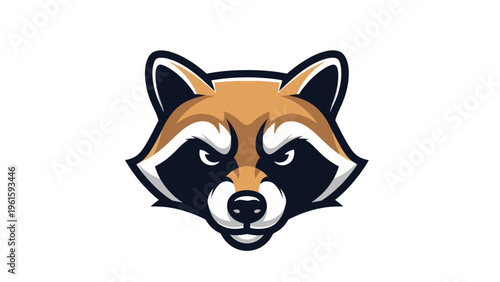 Cartoon raccoon head vector illustration