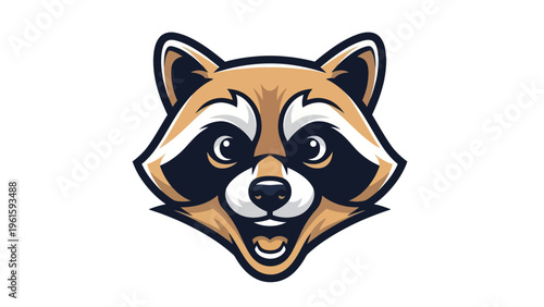 Cartoon raccoon head vector illustration