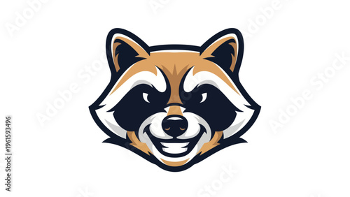 Cartoon raccoon head vector illustration