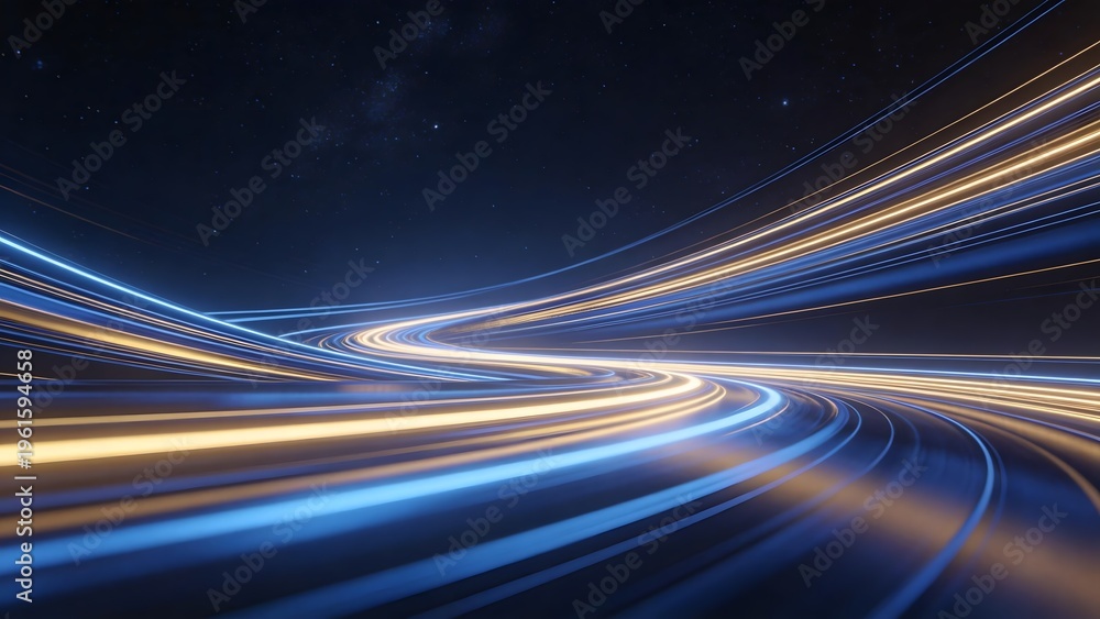 Fototapeta premium Abstract light trails in space