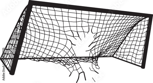 Torn Soccer Goal Net with Damaged Mesh