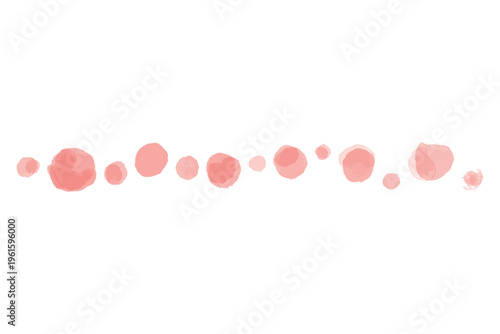水彩のぬくもりシリーズ 幼稚園・保育園向け 連なる丸のライン素材 赤 ピンク パステルカラー 区切り線