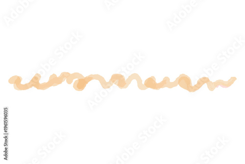 水彩のぬくもりシリーズ 幼稚園・保育園向け うねる手書きライン素材 黄色 パステルカラー 境界線