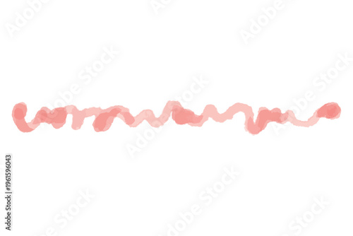 水彩のぬくもりシリーズ 幼稚園・保育園向け うねる手書きライン素材 赤 ピンク パステルカラー 境界線