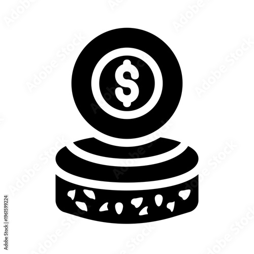 Coin with a dollar symbol suitable for financerelated designs, business presentations, moneysaving concepts, investment brochures, and financial websites.
