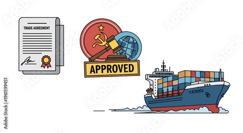 Global Trade Agreement Approved for International Shipping with Cargo Ship