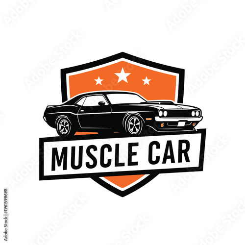 Dynamic graphic illustration of a classic American performance vehicle emblem, ideal for automotive enthusiasts
