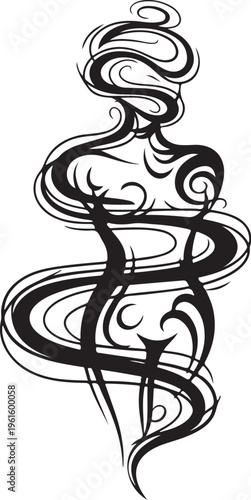 Elegant abstract illustration of a pregnant woman in black