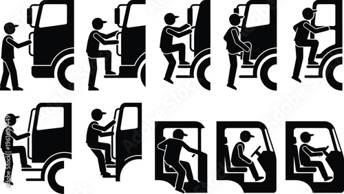 Sicherer Einstieg in einen LKW: Schritt-für-Schritt-Anleitung für Fahrer zur korrekten Nutzung der Kabine.