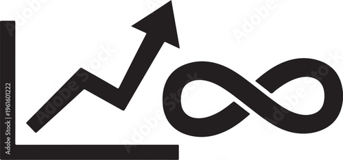 Growing Infinity Business Graph with Arrow Upward Trend