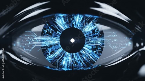 Cybernetic eye with electric neural circuitry in a seamless digital loop