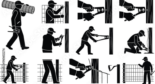 Anleitung zur Installation eines Drahtgeflechtzauns in zwölf Schritten.