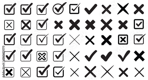 Drawn variety checkmark collection design