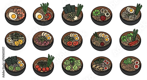 Variety of mini food bowls displayed.