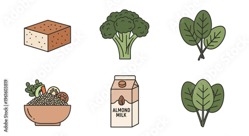 Vegetables and dairy food products.