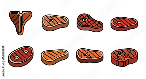 Grilled Steak Meat Food Items.