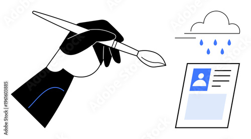 Creative process concept. Creative ideas merge traditional art and digital innovation. Creative exploration for artistic design, digital media, and education platforms