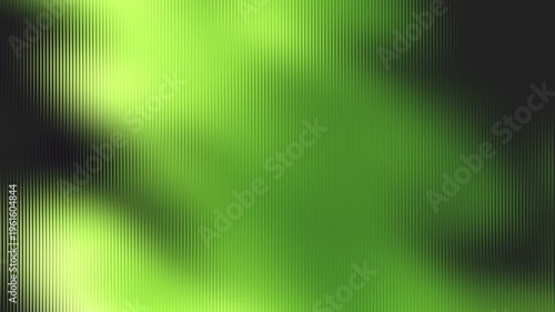 Vibrant green light streaks across a textured ribbed glass surface creating an abstract luminous glow with soft focus