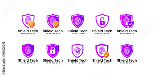 brain shield logo designs combining intelligence and security, suitable for AI protection, smart systems, and tech innovation brands.